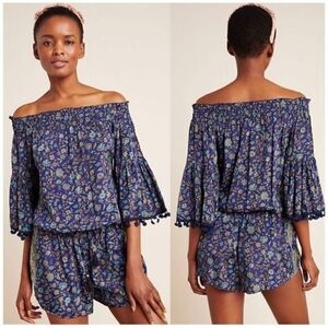 NWT Raga x Anthropologie Kassie Pompom Romper